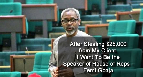 After Stealing 25,000 USD from My Client, I Want To Be the Speaker of House of Reps - Femi Gbaja