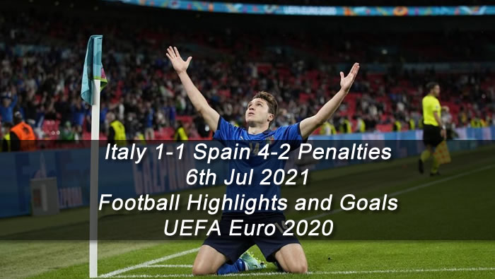 Italy 1-1 Spain 4-2 Penalties - 6th Jul 2021 - Football Highlights and Goals - UEFA Euro 2020