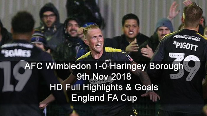AFC Wimbledon 1-0 Haringey Borough | 9th Nov 2018 | HD Full Highlights & Goals - England FA Cup