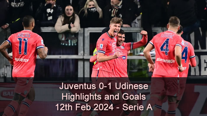 Juventus 0-1 Udinese - Highlights and Goals - 12th Feb 2024 - Serie A