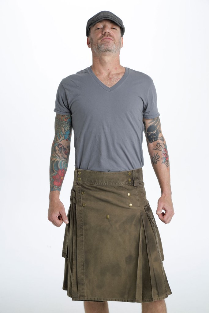 Stonewashed Cotton Utility Kilt For Men | Modern Kilt  Fashion Kilt